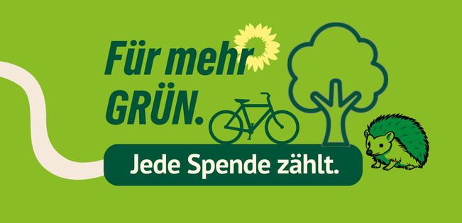 Text: Für mehr Grün. Jede Spende zählt.