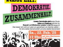 Plakat, das zur Demonstaration einlädt.