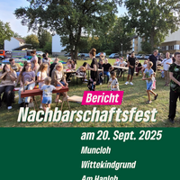 Menschen beim Nachbarschaftsfest.