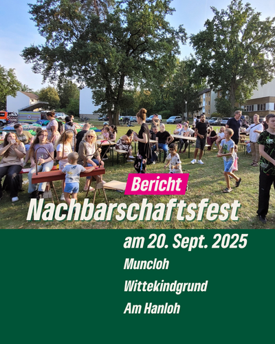 Menschen beim Nachbarschaftsfest.