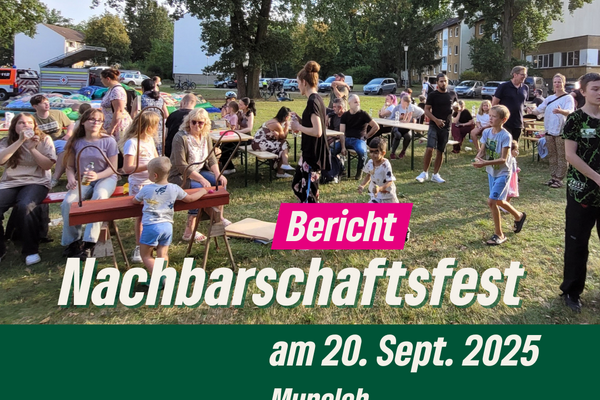 Menschen beim Nachbarschaftsfest.